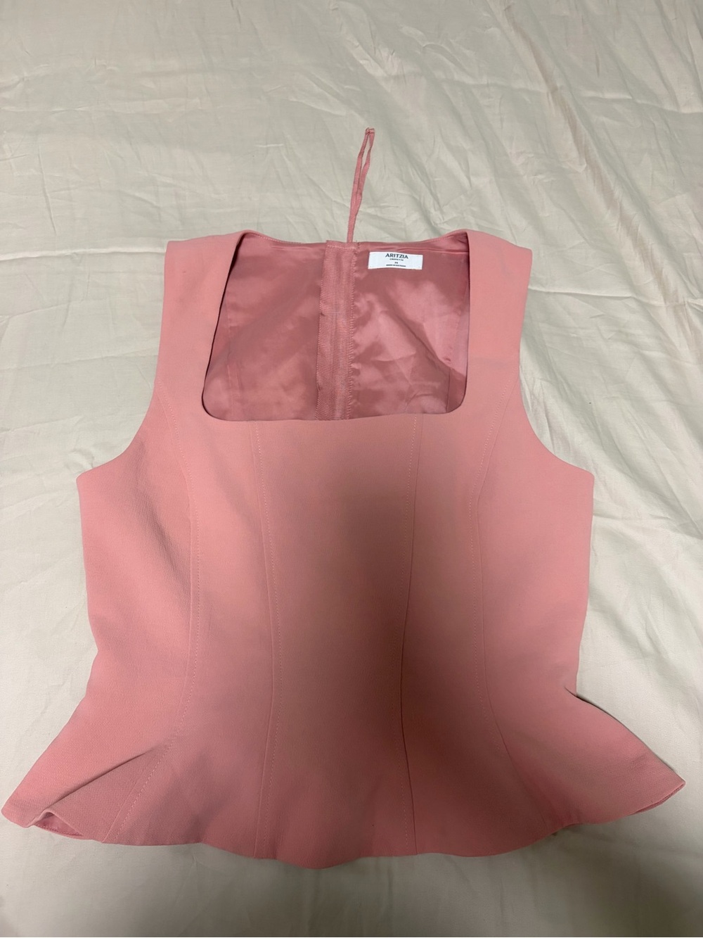 Aritzia Dusty Pink Square-Neck Peplum Camisole